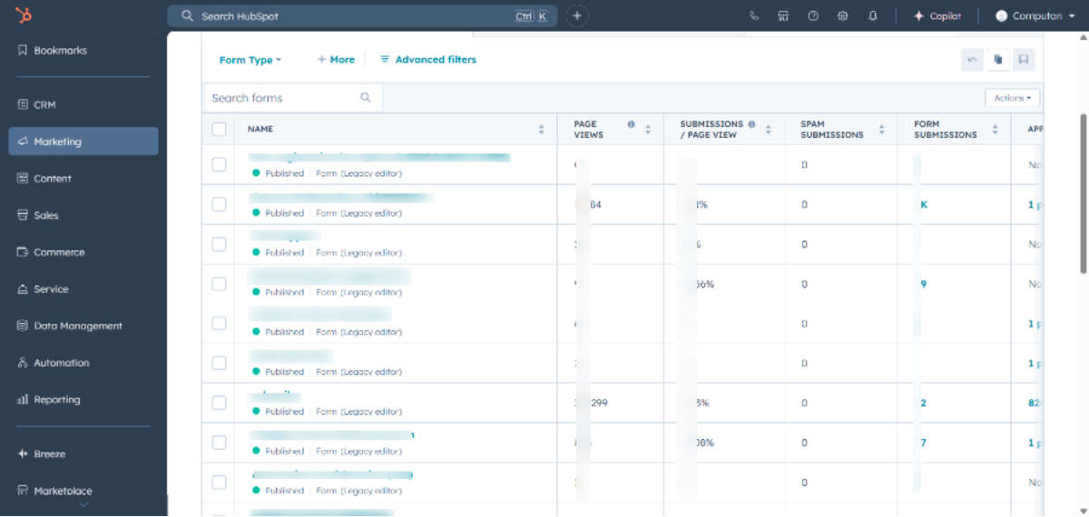HubSpot form tracking 1