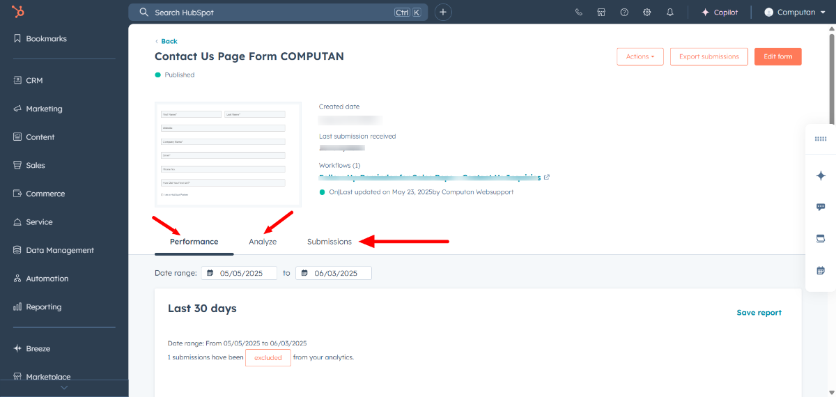 HubSpot form tracking 2