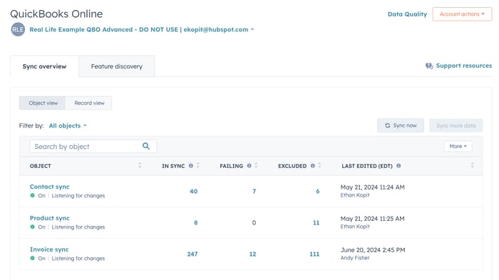 QuickBooks HubSpot Two-way Integration
