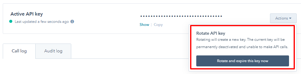 HubSpot API Key Rotate