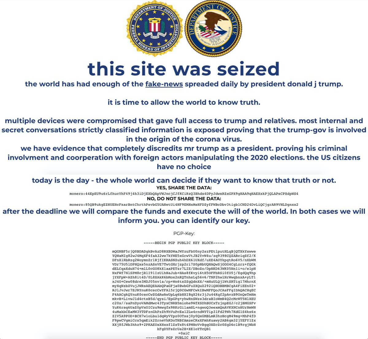 Trump's website got hacked
