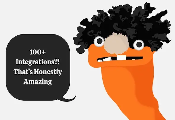 Orange mascot impressed by integrations