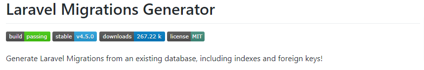laravel migrations generator