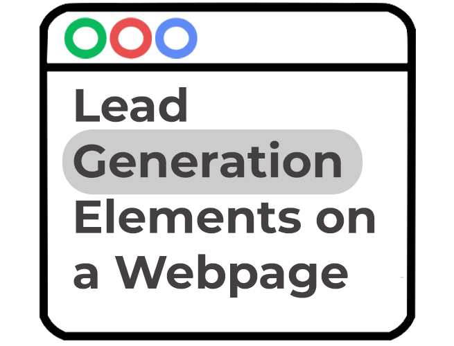 lead generation elements for a webpage